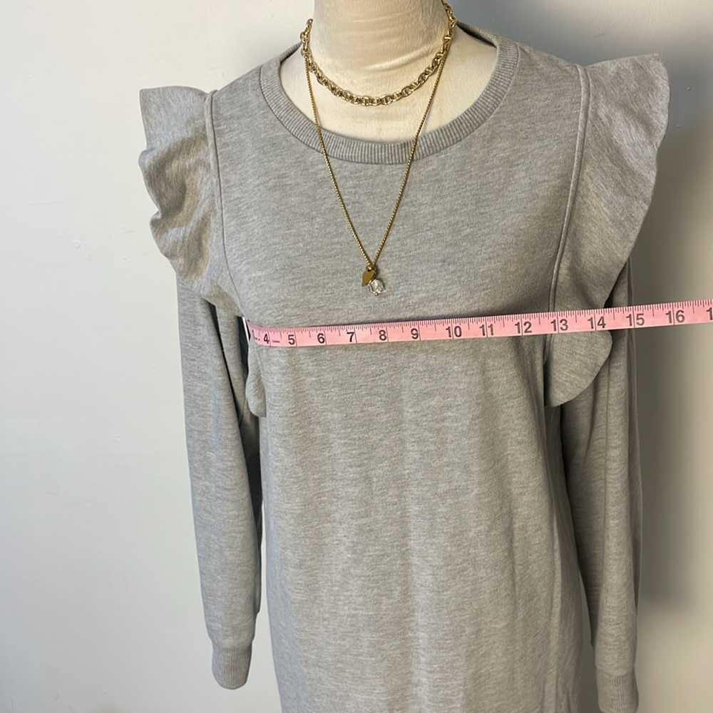 Gray Ruffle Sleeve Dress - Picture 10 of 11